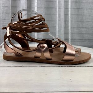 315tst Valia Gabriel gladiator metallic rose gold sandals 39